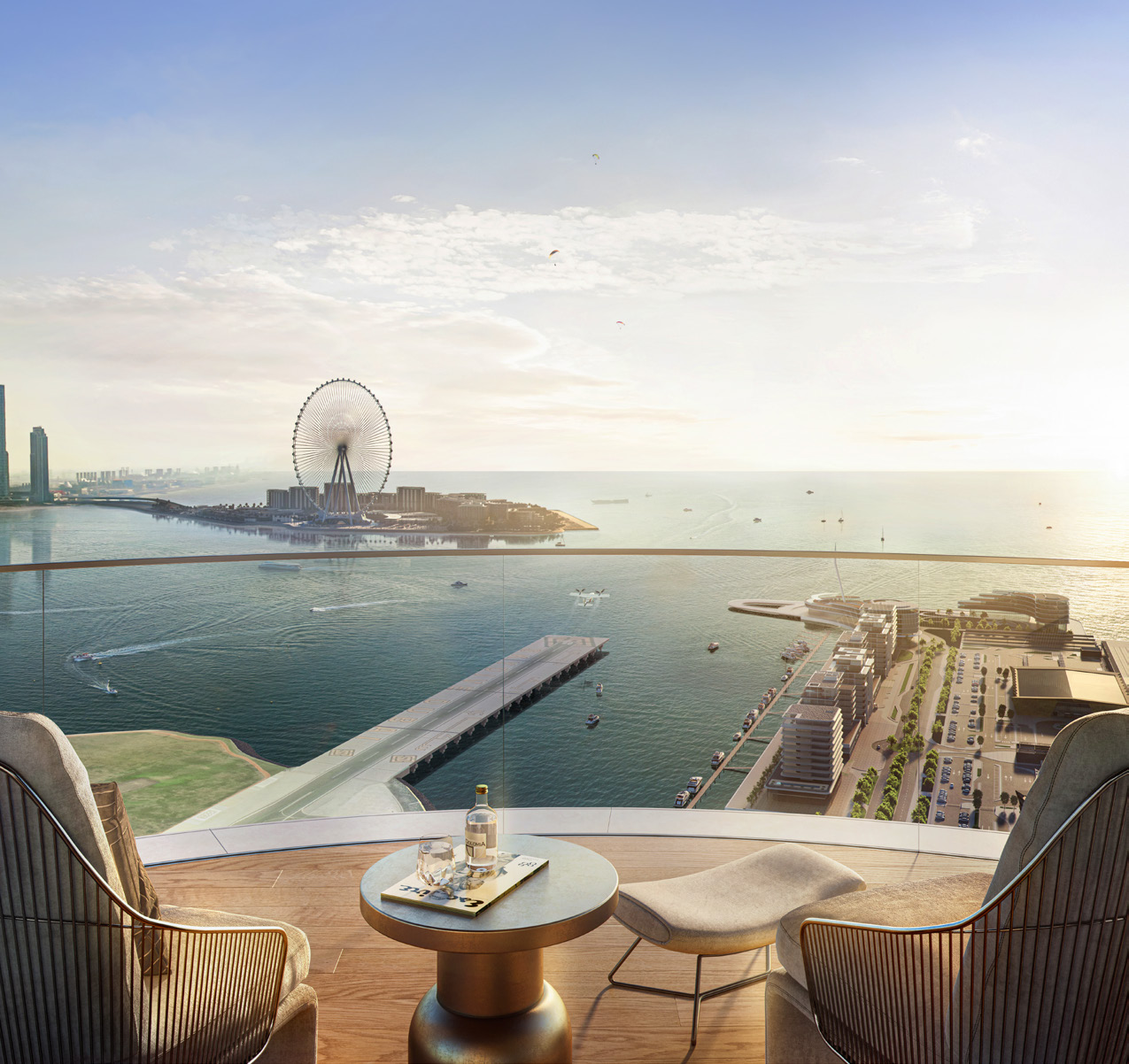 two chairs and a table and a view over the Bayview surroundings perfect spot to admire the beauty